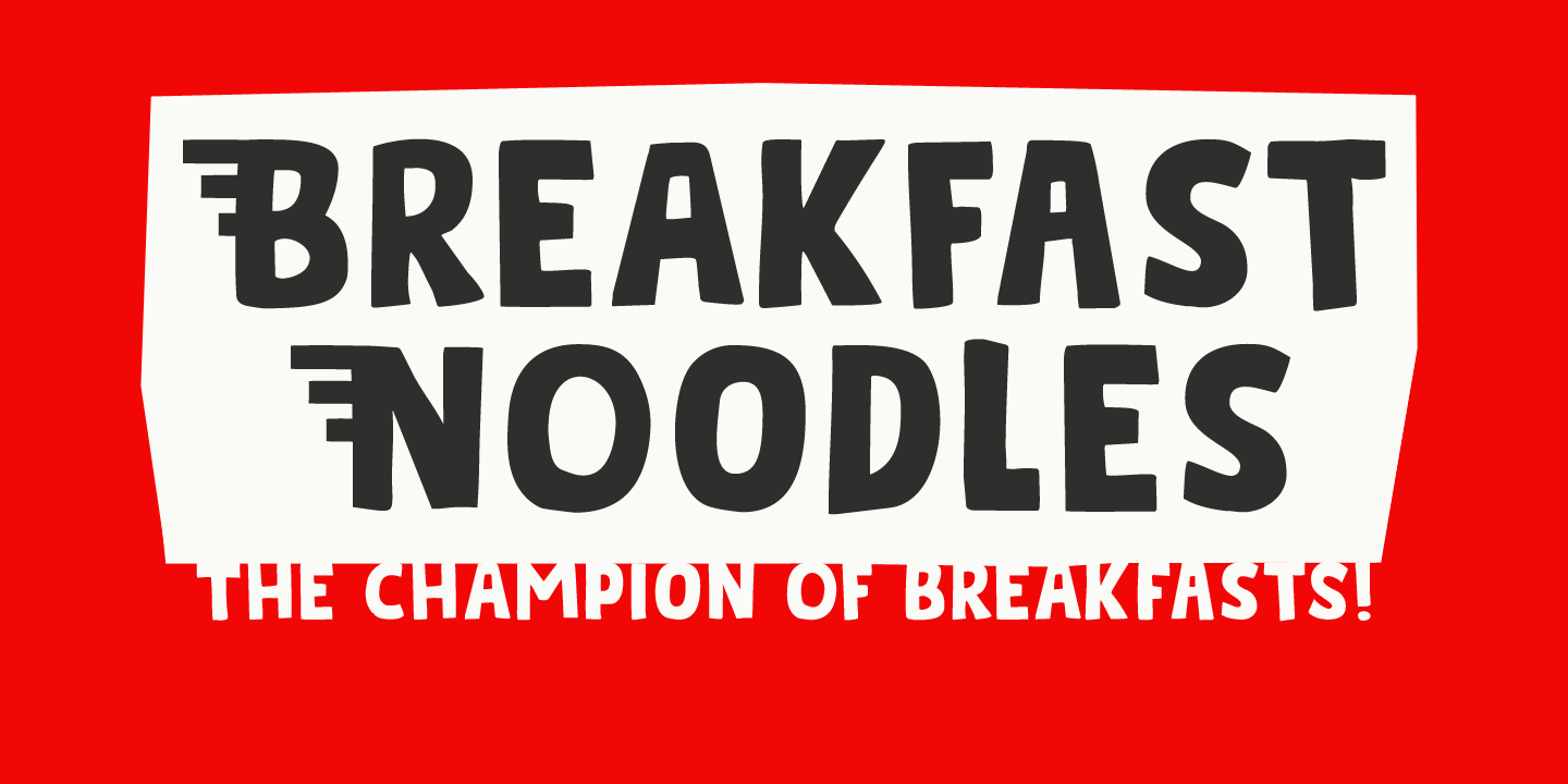 Przykład czcionki Breakfast Noodles